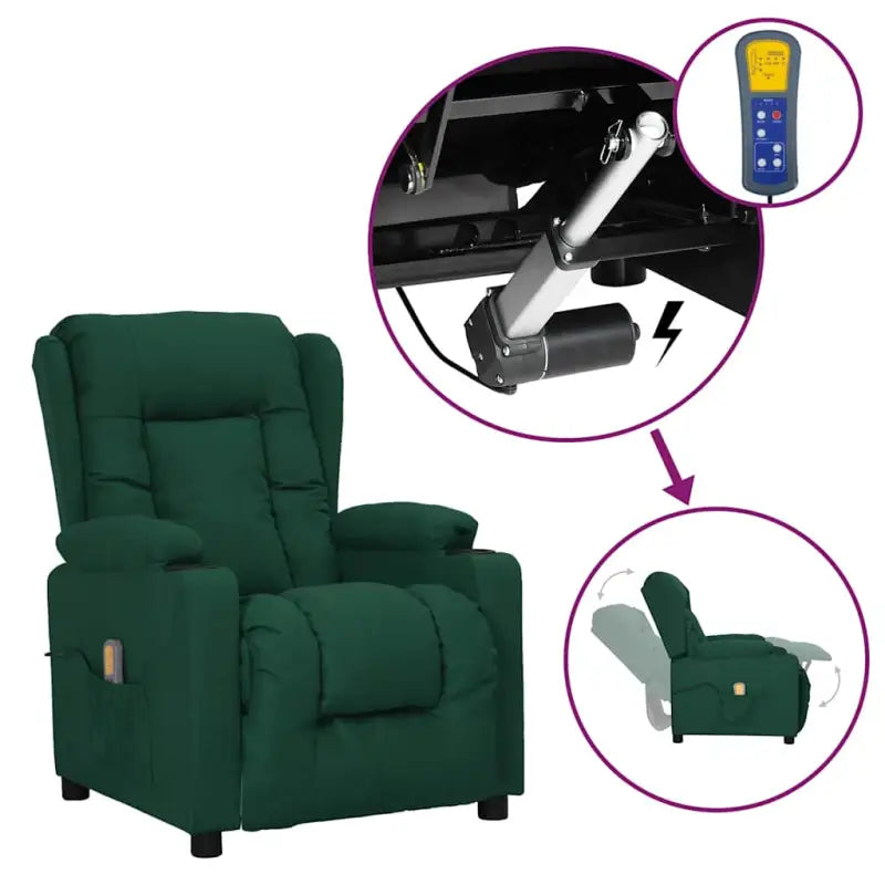 Verstelbare elektrische massagestoel met comfortabele posities - Donkergroen / 1 - Elektrische massagestoelen