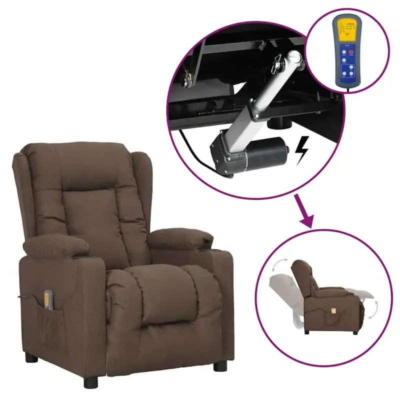 Verstelbare elektrische massagestoel met comfortabele posities - Taupe / 1 - Elektrische massagestoelen