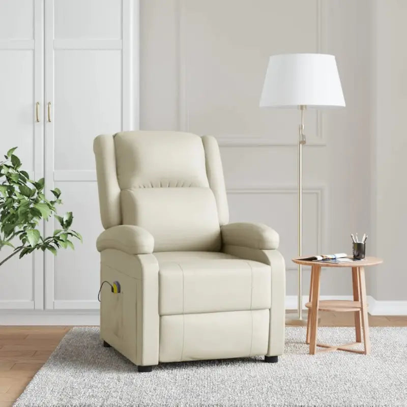 Verstelbare elektrische massagestoel voor ultiem comfort - Crème / 1 - Elektrische massagestoelen