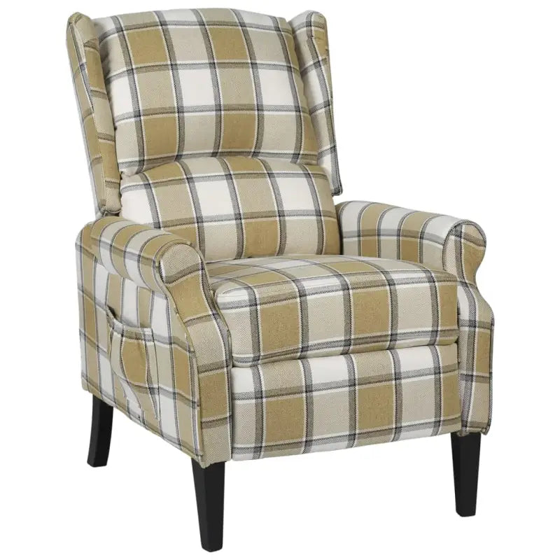 Verstelbare fauteuil met zachte stof en duurzame houten poten totale afmetingen - Wit en grijs / 1 - Fauteuils &