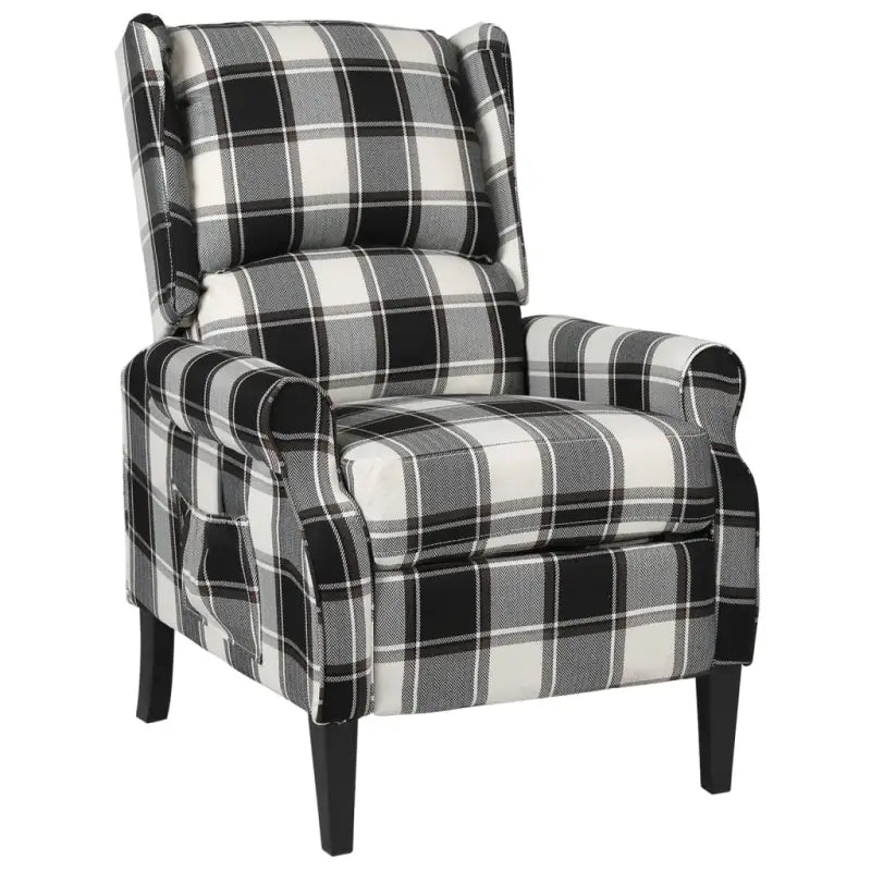 Verstelbare fauteuil met zachte stof en duurzame houten poten totale afmetingen - Multikleur / 1 - Fauteuils &
