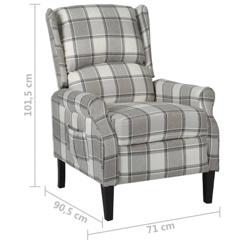 Verstelbare fauteuil met zachte stof en duurzame houten poten totale afmetingen - Fauteuils & Relaxfauteuils