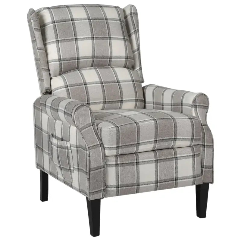 Verstelbare fauteuil met zachte stof en duurzame houten poten totale afmetingen - Fauteuils & Relaxfauteuils