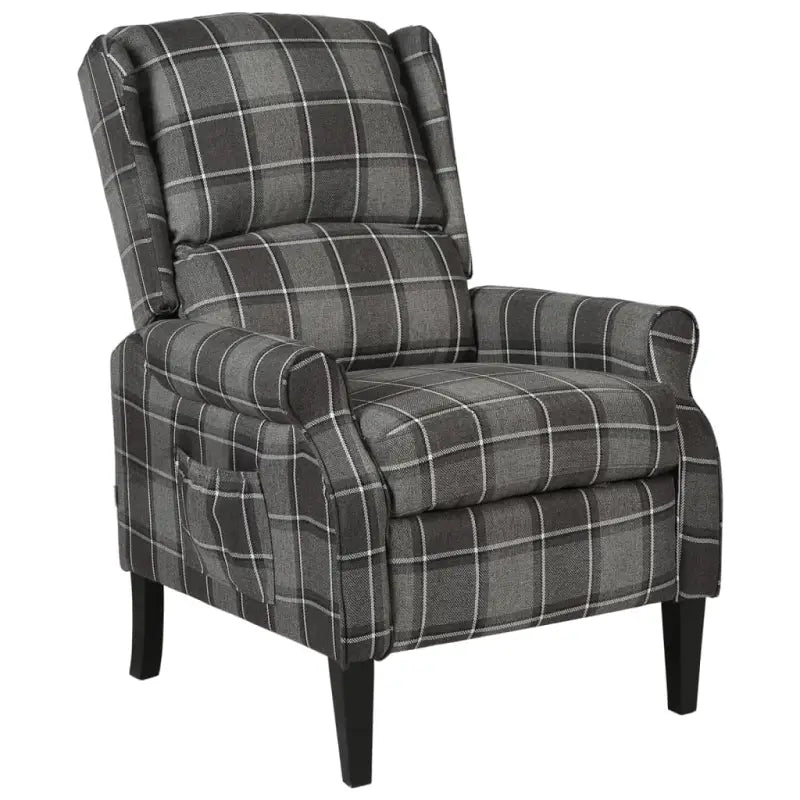 Verstelbare fauteuil met zachte stof en duurzame houten poten totale afmetingen - Grijs / 1 - Fauteuils & Relaxfauteuils