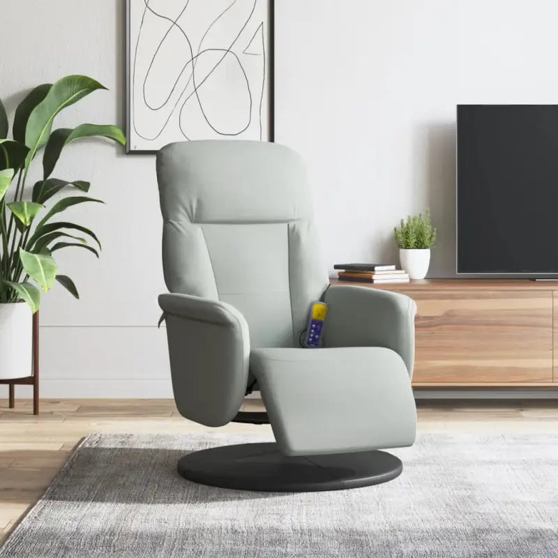 Verstelbare massagestoel met 6 massagepunten en meerdere programma’s - Lichtgrijs / 1 - Fauteuils & Relaxfauteuils
