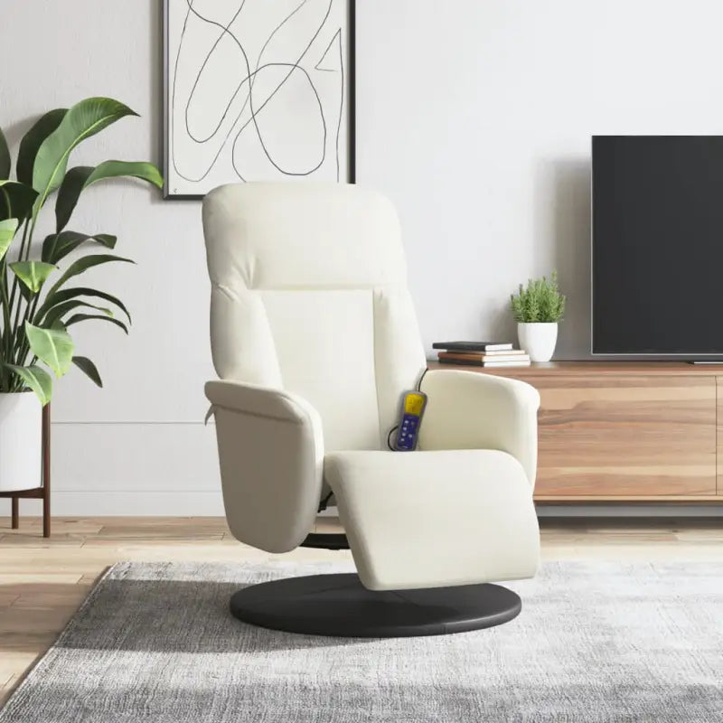 Verstelbare massagestoel met 6 massagepunten en meerdere programma’s - Crème / 1 - Fauteuils & Relaxfauteuils