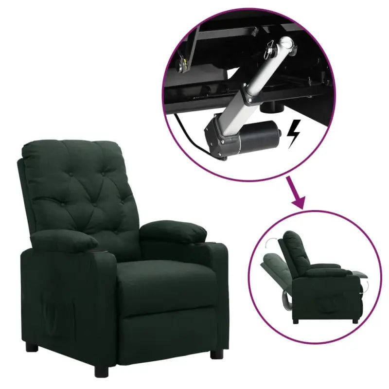 Verstelbare stoel met elektrische motor voor ultiem comfort - Donkergroen / 1 - Fauteuils & Relaxfauteuils