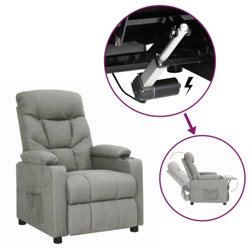 Verstelbare stoel met elektrische motor voor ultiem comfort - Lichtgrijs / 1 - Fauteuils & Relaxfauteuils