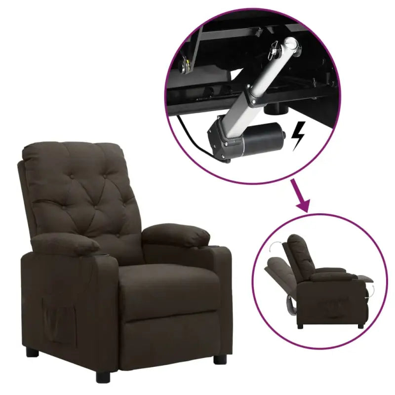 Verstelbare stoel met elektrische motor voor ultiem comfort - Donkerbruin / 1 - Fauteuils & Relaxfauteuils