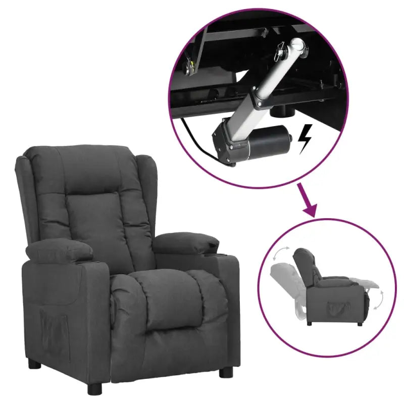 Verstelbare stoel met elektrische motor voor ultiem comfort - Donkergrijs / 1 - Fauteuils & Relaxfauteuils