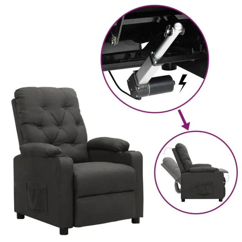 Verstelbare stoel met elektrische motor voor ultiem comfort - Donkergrijs / 1 - Fauteuils & Relaxfauteuils