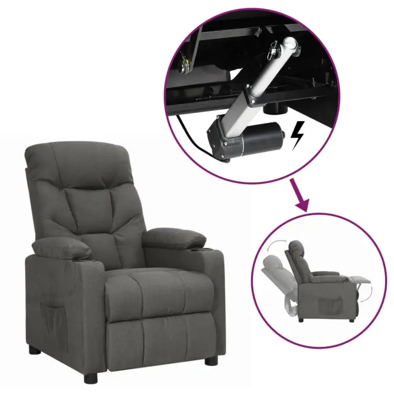 Verstelbare stoel met elektrische motor voor ultiem comfort - Donkergrijs / 1 - Fauteuils & Relaxfauteuils