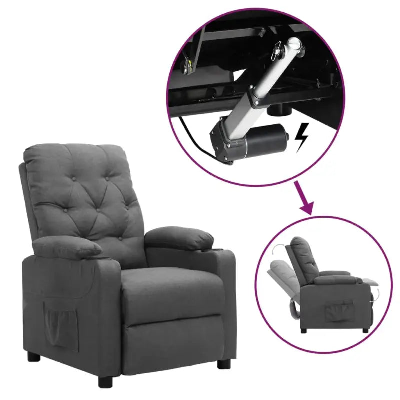 Verstelbare stoel met elektrische motor voor ultiem comfort - Lichtgrijs / 1 - Fauteuils & Relaxfauteuils