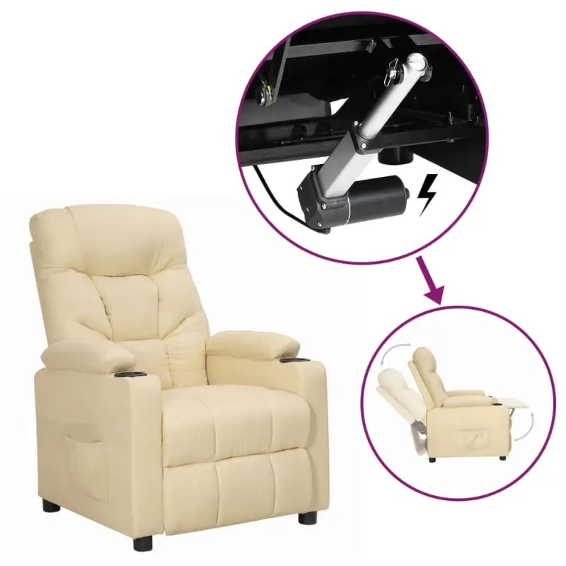 Verstelbare stoel met elektrische motor voor ultiem comfort - Crème / 1 - Fauteuils & Relaxfauteuils