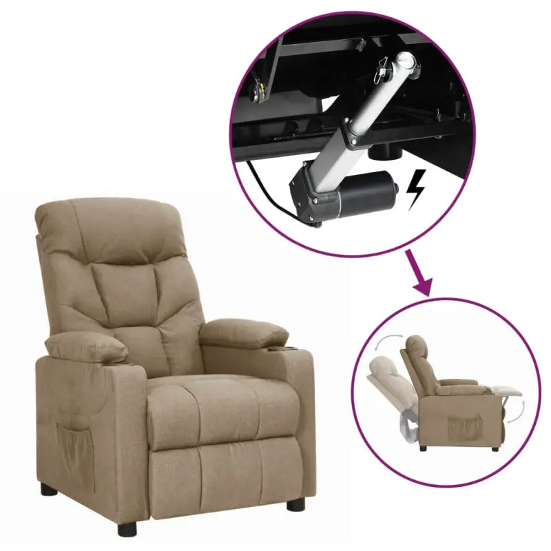 Verstelbare stoel met elektrische motor voor ultiem comfort - Taupe / 1 - Fauteuils & Relaxfauteuils