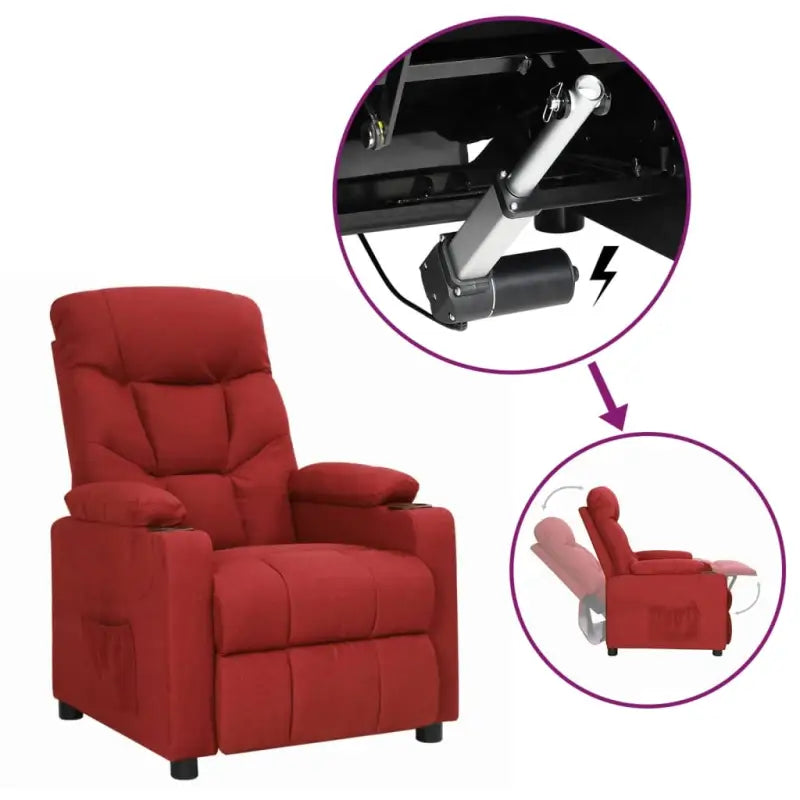 Verstelbare stoel met elektrische motor voor ultiem comfort - Wijnrood / 1 - Fauteuils & Relaxfauteuils