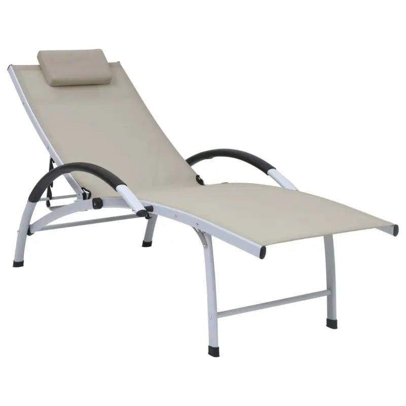 Verstelbare Tuin- en Strandligstoel met Kussen - Crème / 1 - Ligstoelen