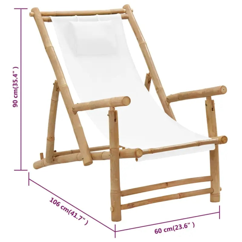 Verstelbare tuinstoel met bamboe en armleuningen voor terrasplezier - Tuinstoelen
