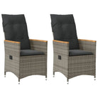 Verstelbare tuinstoel met poly rattan voor een comfortabele zitervaring - Grijs / 2 / Met armleuning - Tuinstoelen