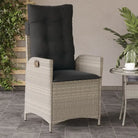 Verstelbare tuinstoel met poly rattan voor een comfortabele zitervaring - Lichtgrijs / 1 / Zonder voetensteun
