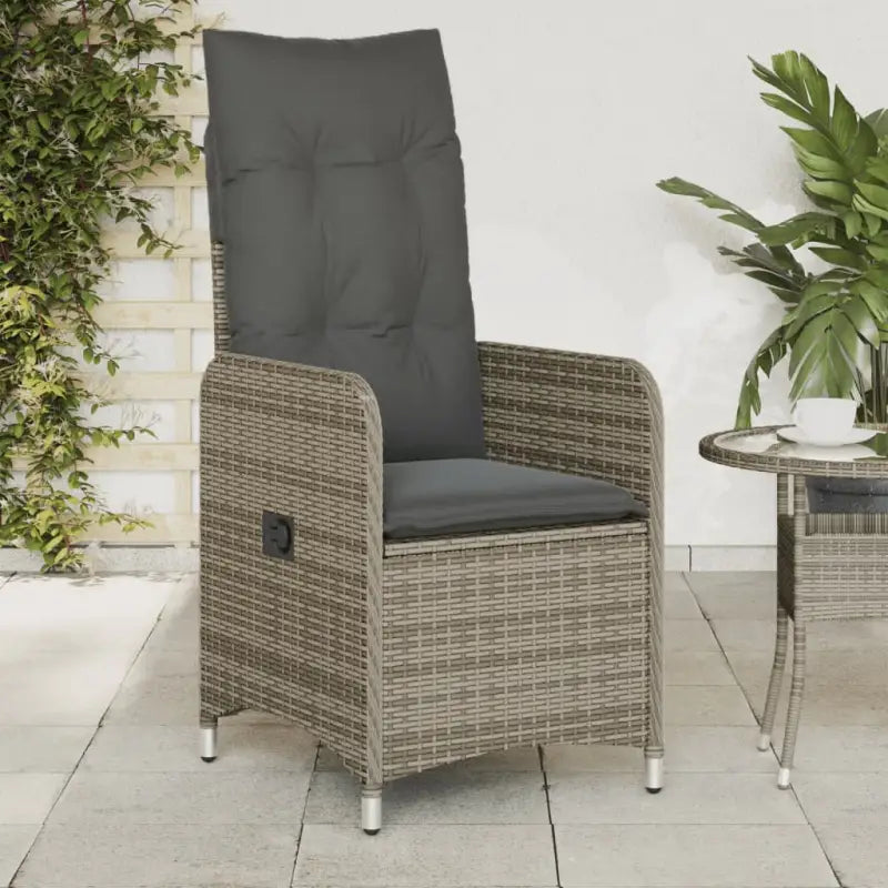 Verstelbare tuinstoel met poly rattan voor een comfortabele zitervaring - Grijs / 2 / Zonder voetensteun - Tuinstoelen