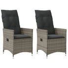 Verstelbare tuinstoel met poly rattan voor een comfortabele zitervaring - Grijs / 2 / Zonder voetensteun - Tuinstoelen