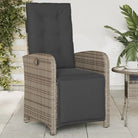 Verstelbare tuinstoel van poly rattan met wasbare hoes - Grijs / 1 - Tuinstoelen