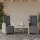 Verstelbare tuinstoel van poly rattan met wasbare hoes - Lichtgrijs / 2 - Tuinstoelen