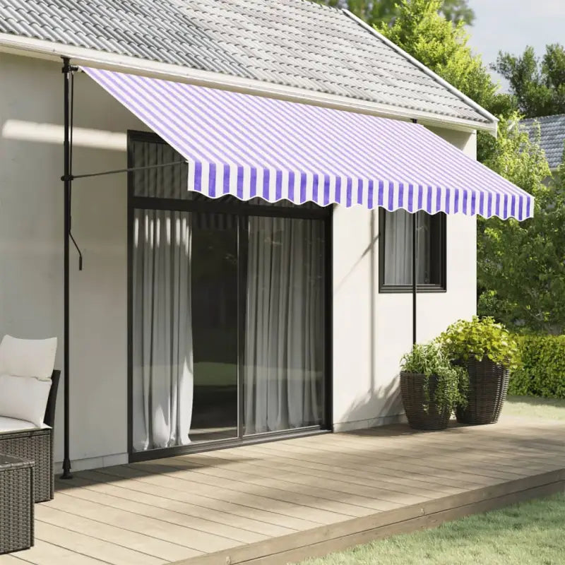 Vervangingsdoek voor Luifelrok voor een Frisse uitstraling - Blauw en wit / 3.5 m / 1 - Zonwering