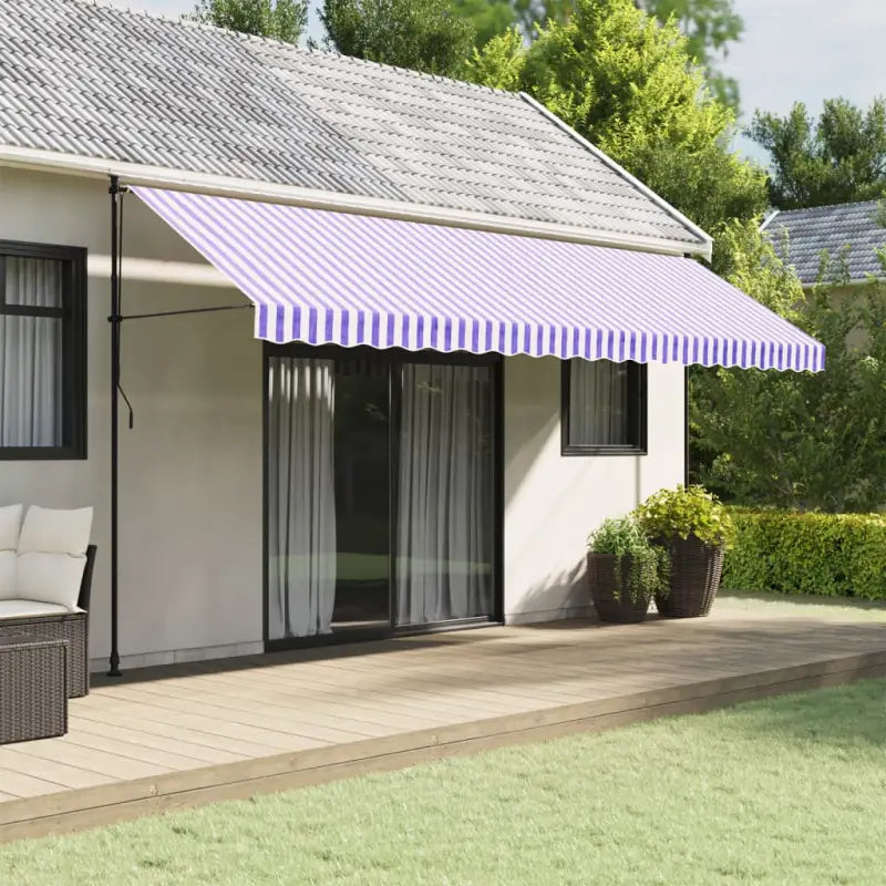 Vervangingsdoek voor Luifelrok voor een Frisse uitstraling - Blauw en wit / 5 m / 1 - Zonwering