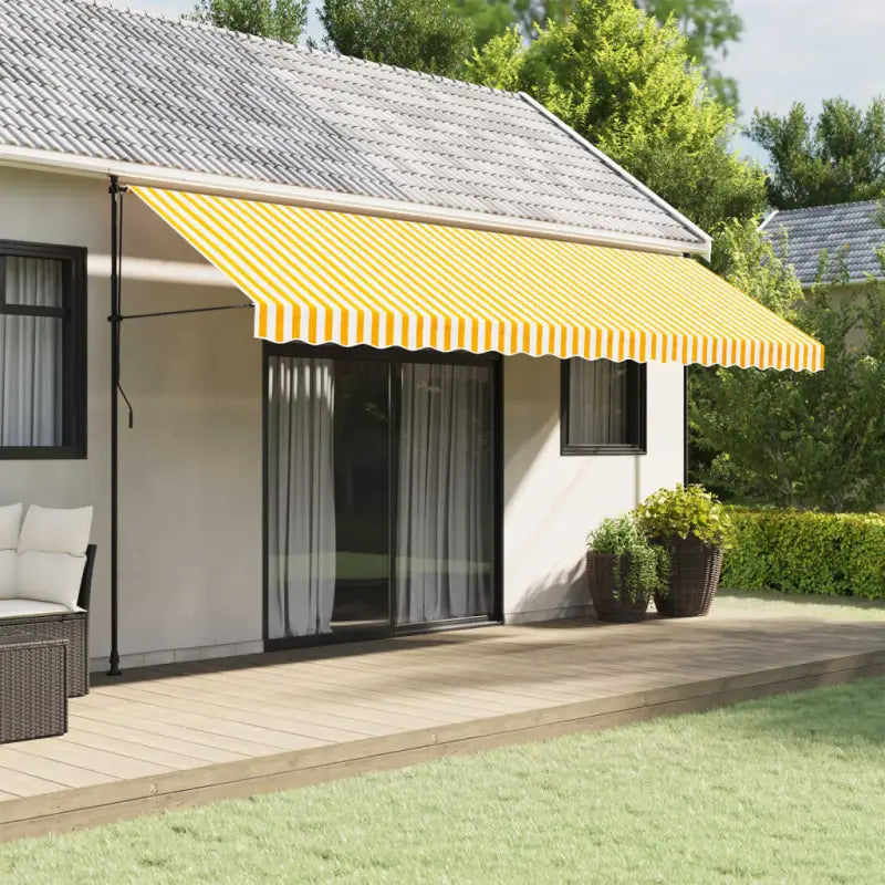 Vervangingsdoek voor Luifelrok voor een Frisse uitstraling - Geel en wit / 5 m / 1 - Zonwering