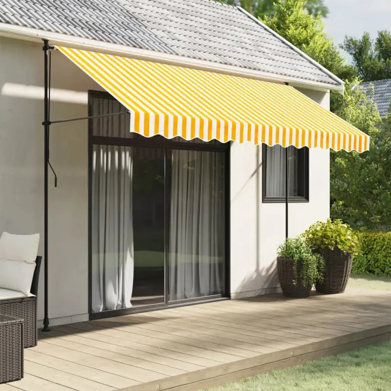 Vervangingsdoek voor Luifelrok voor een Frisse uitstraling - Geel en wit / 3.5 m / 1 - Zonwering