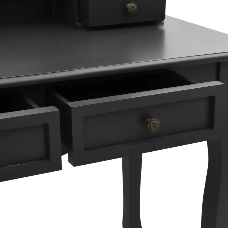 Victoriaanse slaapkamerkaptafel met krukje van Paulowniahout - Slaapkamerkaptafels