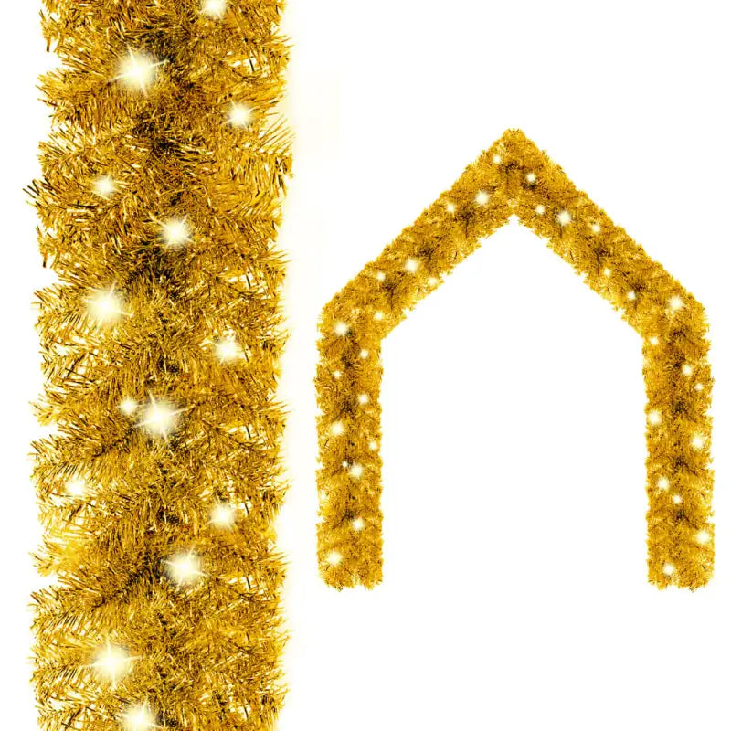 VidaXL kerstslinger met LED-verlichting voor betoverende kerstdecoratie - Goud / 5 m / 1 - Kerstverlichting