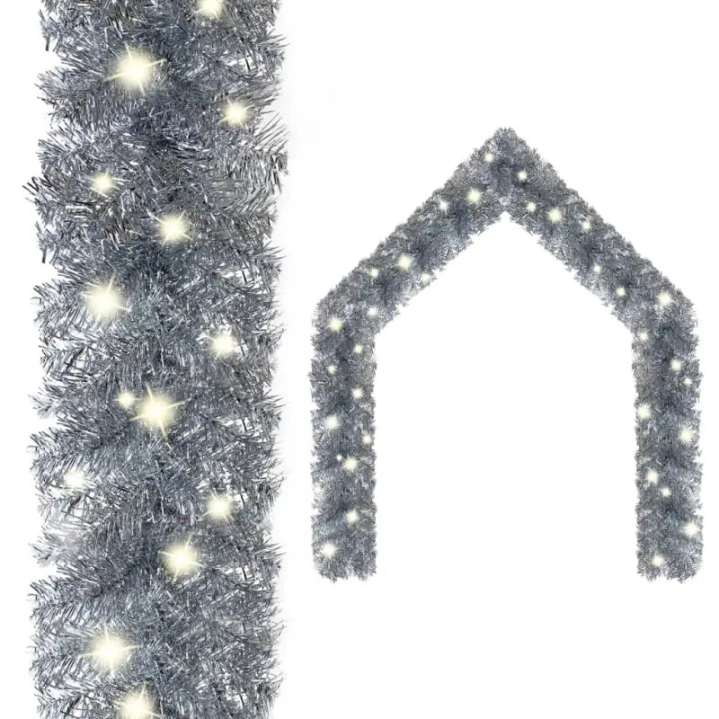 VidaXL kerstslinger met LED-verlichting voor betoverende kerstdecoratie - Zilver / 10 m / 1 - Kerstverlichting
