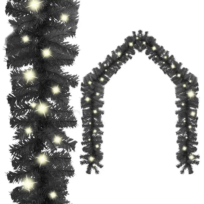 VidaXL kerstslinger met LED-verlichting voor betoverende kerstdecoratie - Zwart / 10 m / 1 - Kerstverlichting