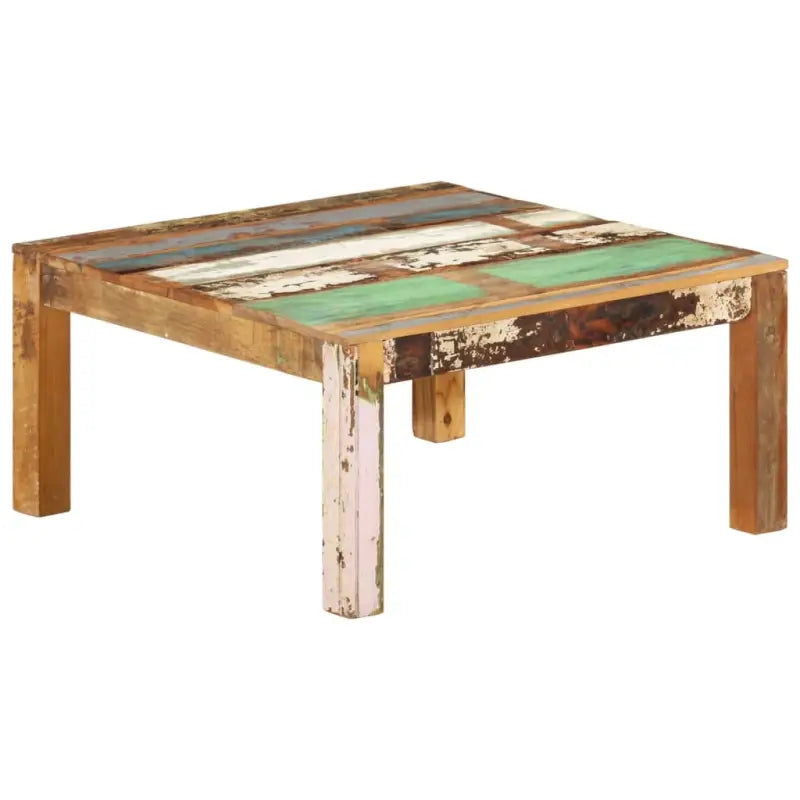 Vierkante salontafel van massief gerecycled hout voor landelijke stijl - 80 x 80 x 40 cm / 1 / massief gerecycled hout