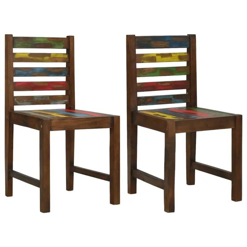 Vintage eetkamerstoelen van massief gerecycled hout voor antieke charme - 2 - Eetkamerstoelen