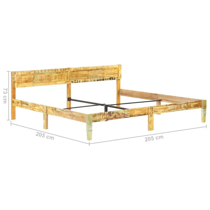 Vintage houten bedframe van massief gerecycled hout voor een authentieke slaapkamer - Bedden & bedframes