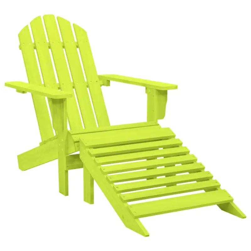 Vintage Houten Tuinstoelen met Voetenbank for Buitenruimte - Groen / 1 - Tuinstoelen