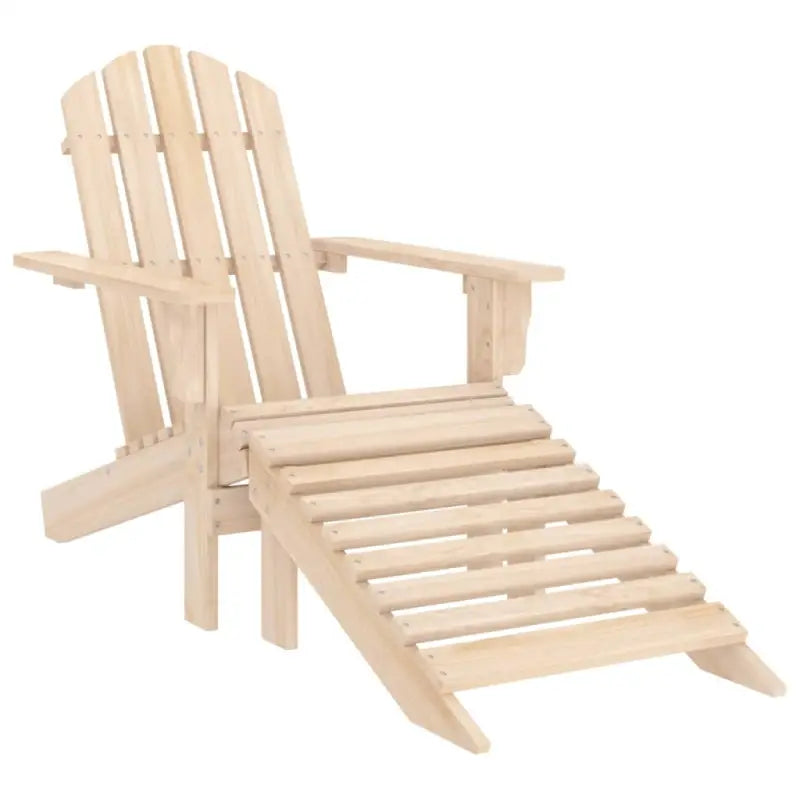 Vintage Houten Tuinstoelen met Voetenbank for Buitenruimte - Lichthout / 1 - Tuinstoelen