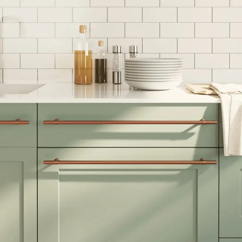 Vintage kastknoppen met geborstelde afwerking in duurzaam roestvrij staal - Brons / 480 mm / 20 - Kastknoppen