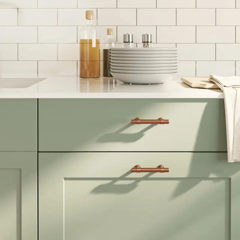 Vintage kastknoppen met geborstelde afwerking in duurzaam roestvrij staal - Brons / 64 mm / 10 - Kastknoppen