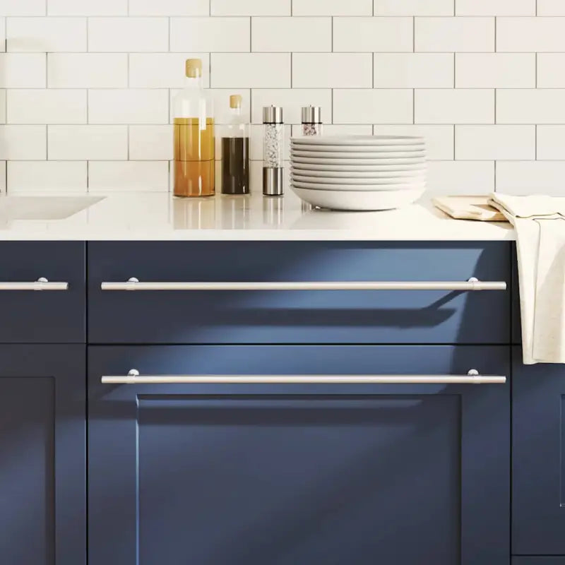 Vintage kastknoppen met geborstelde afwerking in duurzaam roestvrij staal - Zilver / 480 mm / 5 - Kastknoppen