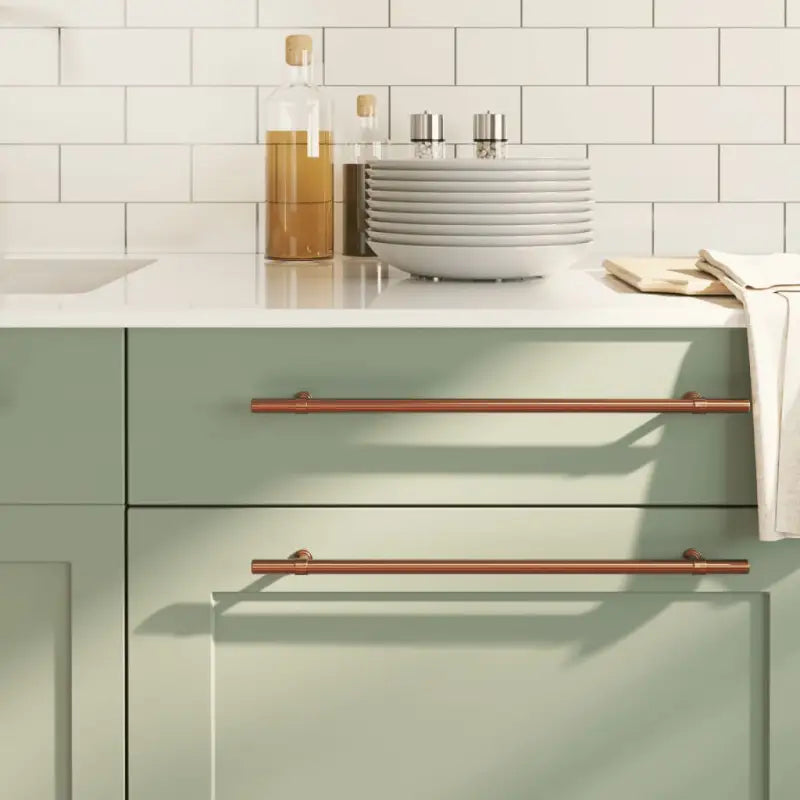 Vintage kastknoppen met geborstelde afwerking in duurzaam roestvrij staal - Brons / 320 mm / 10 - Kastknoppen