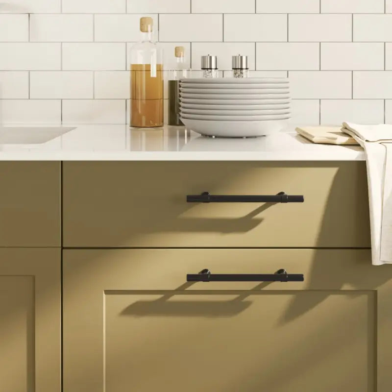 Vintage kastknoppen met geborstelde afwerking in duurzaam roestvrij staal - Zwart / 128 mm / 20 - Kastknoppen