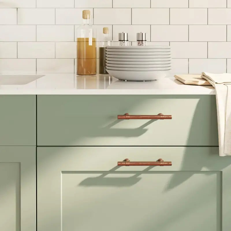 Vintage kastknoppen met geborstelde afwerking in duurzaam roestvrij staal - Brons / 96 mm / 10 - Kastknoppen