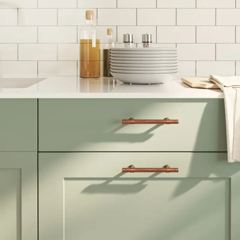 Vintage kastknoppen met geborstelde afwerking in duurzaam roestvrij staal - Brons / 96 mm / 20 - Kastknoppen