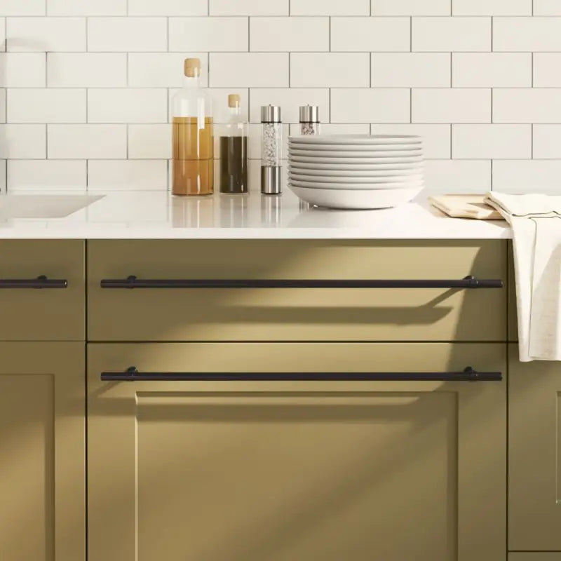 Vintage kastknoppen met geborstelde afwerking in duurzaam roestvrij staal - Zwart / 480 mm / 20 - Kastknoppen