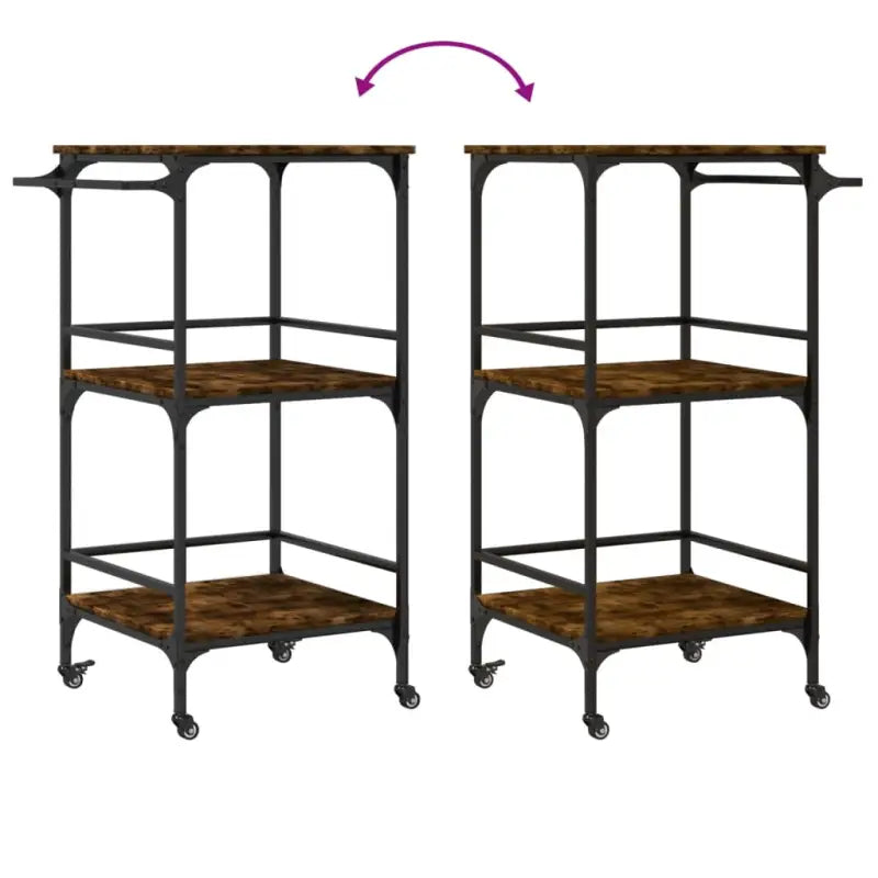 Vintage keukentrolley van bewerkt hout met opbergruimte voordelig - Keukentrolleys